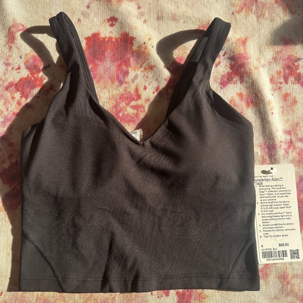 lululemon Align™ Tank Top - NWT - Size 4 Black